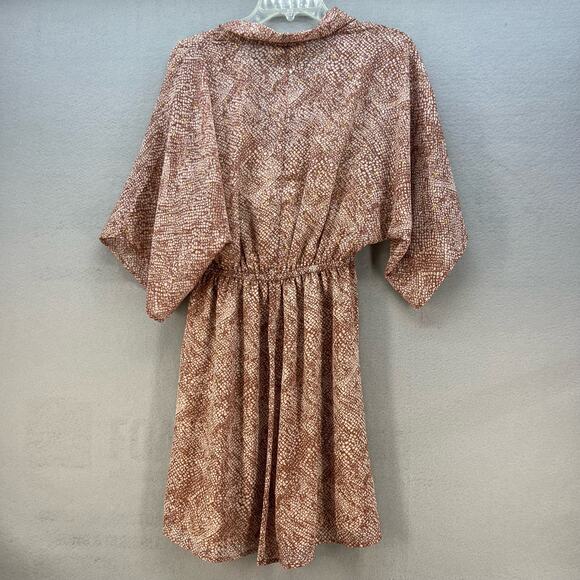 Lovestitch Wrap Dress Women's Size S Rose Gold V-neck Flowy Romantic Preppy NWT - Picture 5 of 12